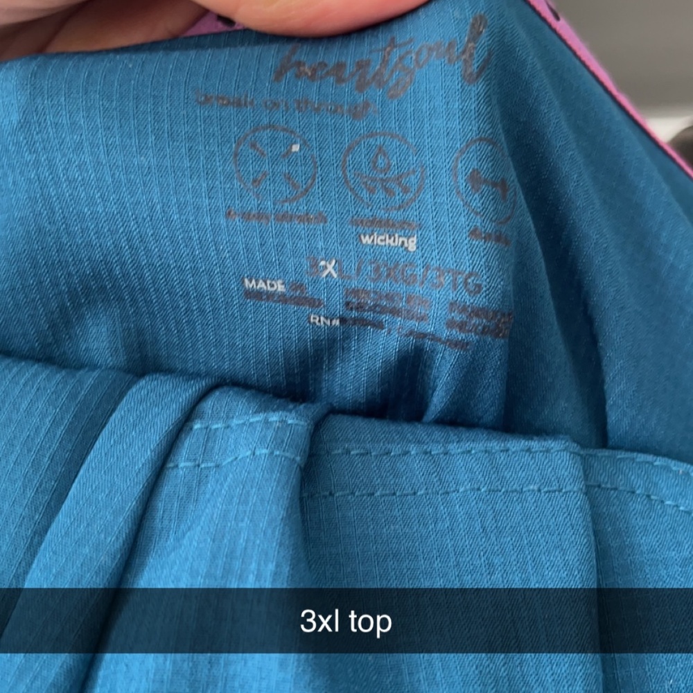 Heartsoul 3 piece Caribbean blue scrubs